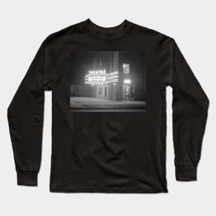 Movie Theater at Night, 1941. Vintage Photo Long Sleeve T-Shirt